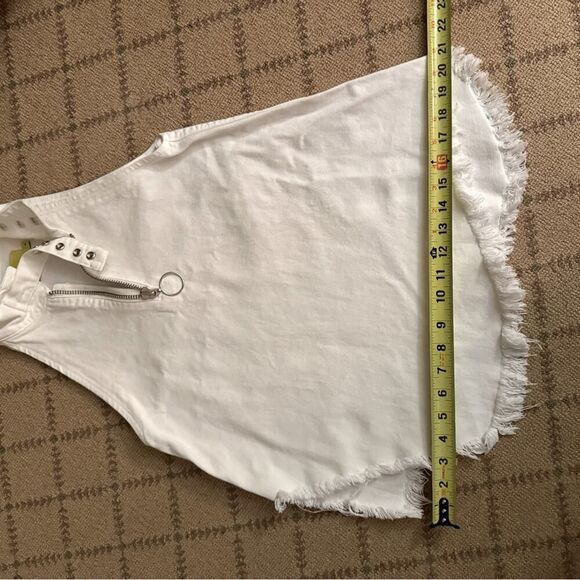 Marques Almeida white distressed denim sleeveless top w silver hardware. 8 NWOT - Picture 5 of 12